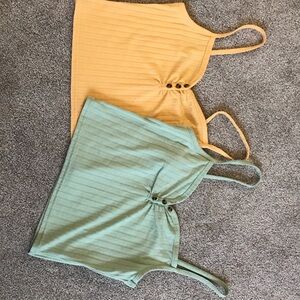Top of the World Yellow and Green Tank Tops